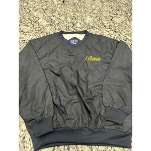 Vintage Port & Company Jacket Mens Med Blue Nylon Pullover Belterra Casino Lined